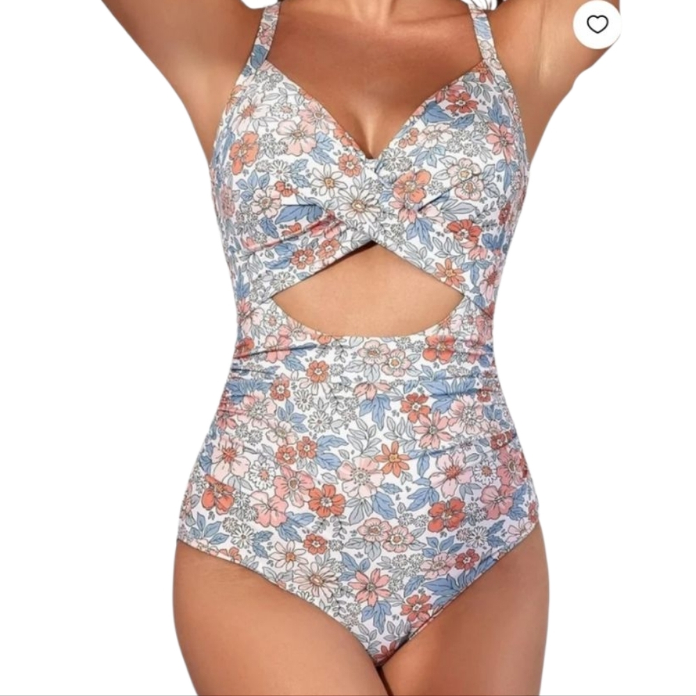 Women's One Piece Swimsuits Tummy Control Cutout High Waisted Bathing Suit Wrap
